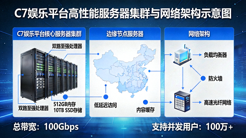 C7娱乐平台高性能服务器集群与网络架构示意图